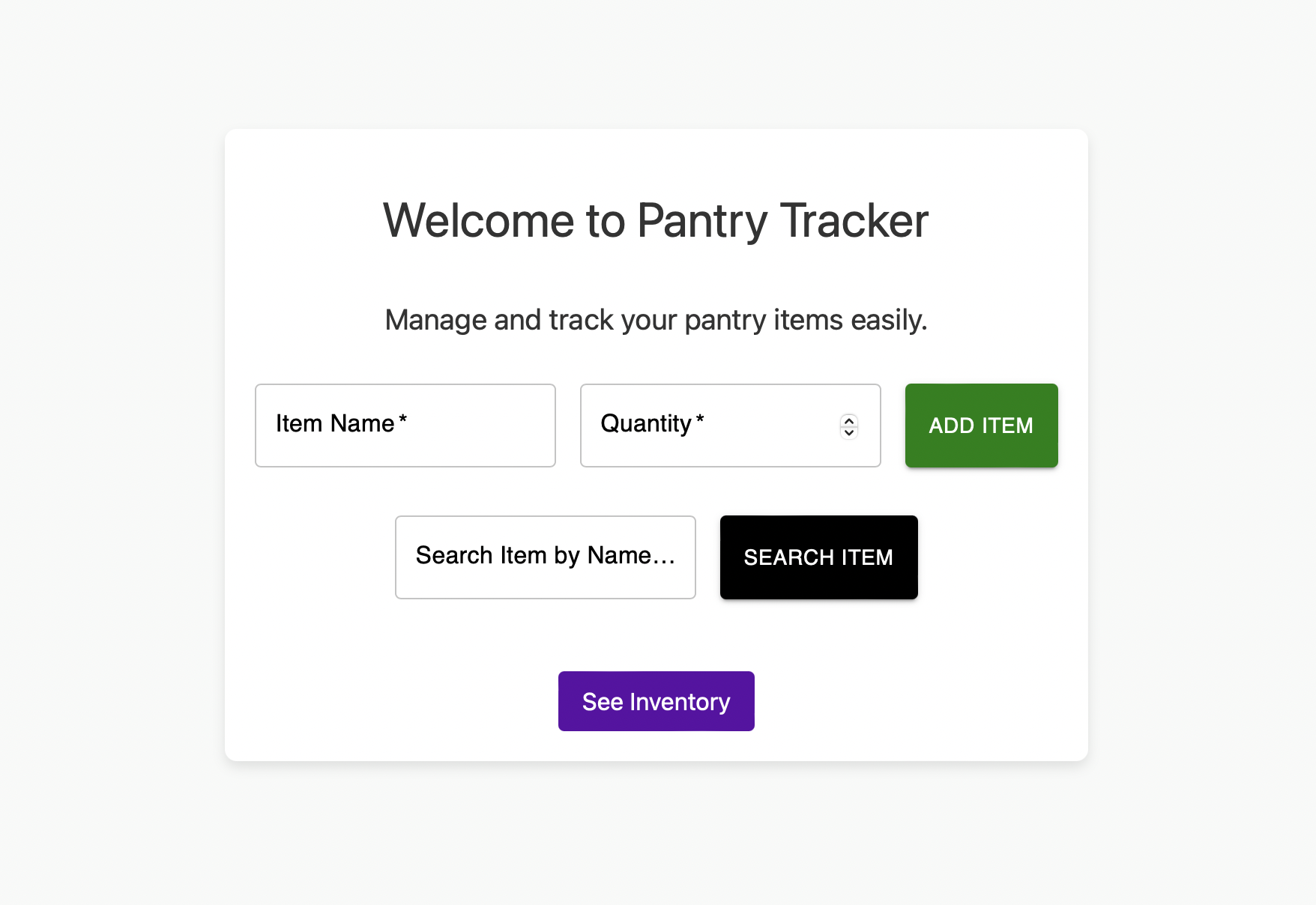 Inventory Tracker Screenshot